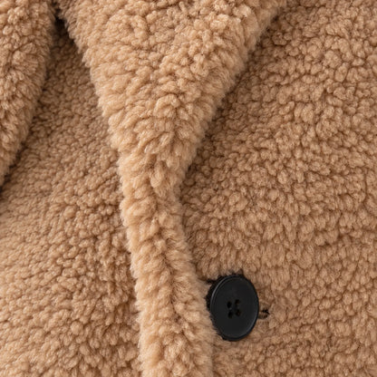 Joely Long Teddy Coat - Camel