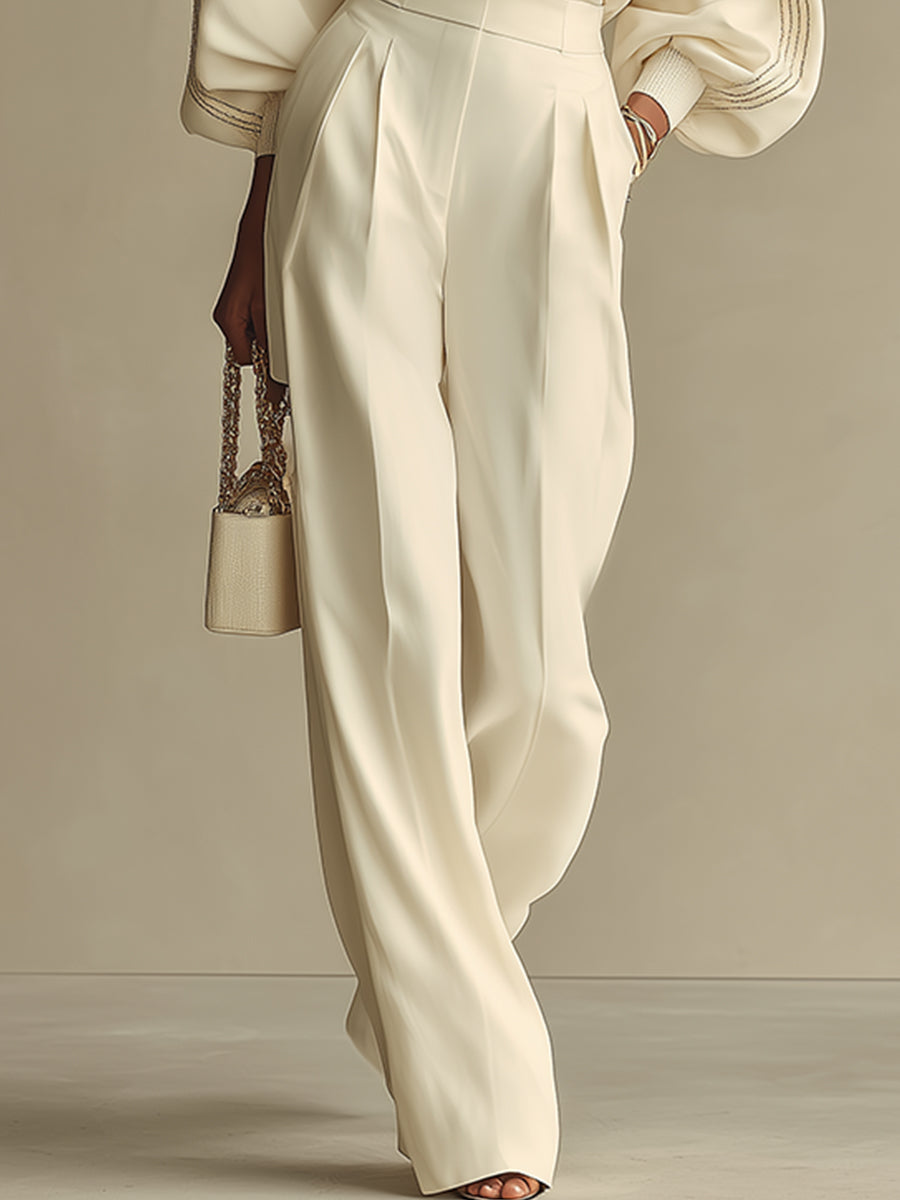 Jolina Crew Neck Knit Set - Beige
