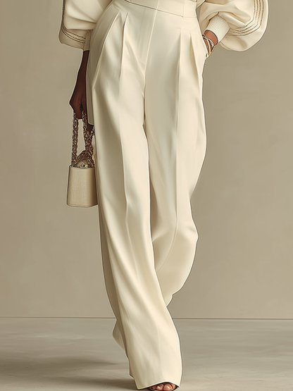 Jolina Crew Neck Knit Set - Beige