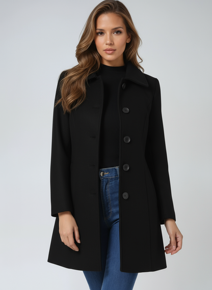 Josephine Breasted High Neck Button Trench Coat