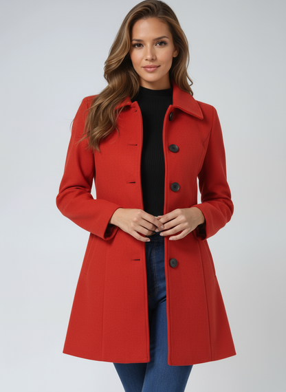 Josephine Breasted High Neck Button Trench Coat