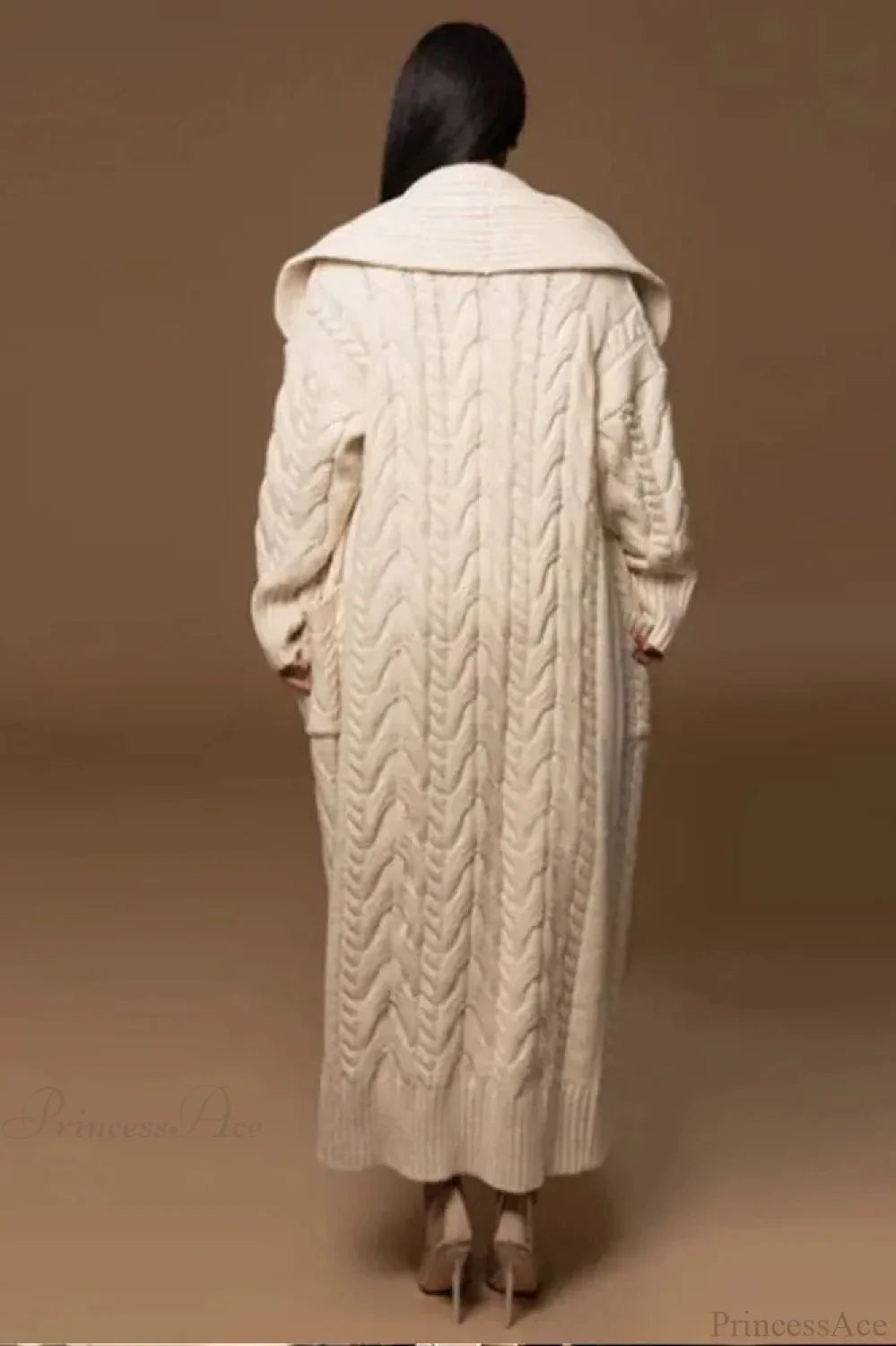 Jovanna Cable-Texture Duster Cardigan - Ivory