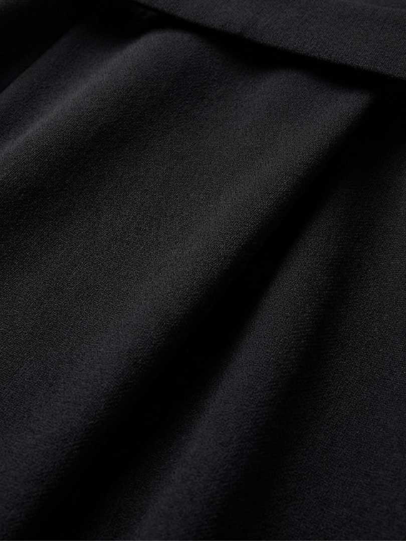 Karolina Belted Asymmetric Hem Midi Dress - Black