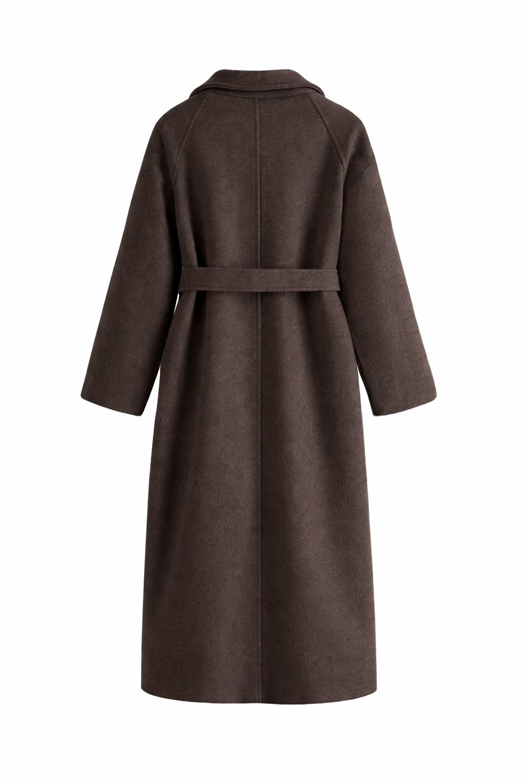 Katell Belted Longline Coat - Chocolate Brown