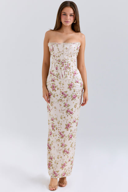 Keira Floral Backless Maxi Dress