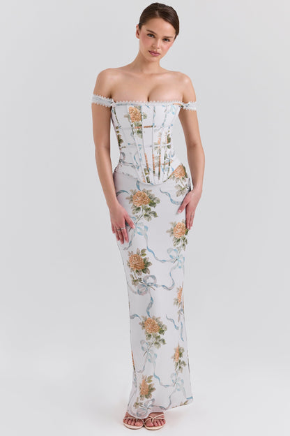 Keira Floral Backless Maxi Dress
