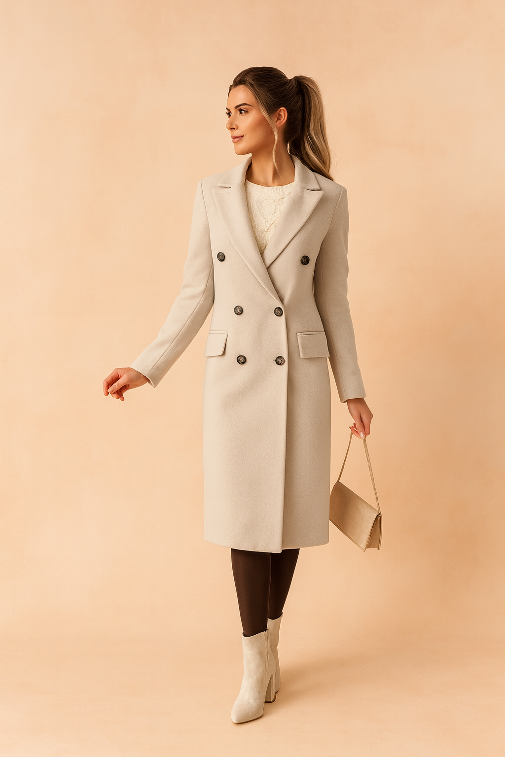 Kendal Double Breasted Tailored Long Coat