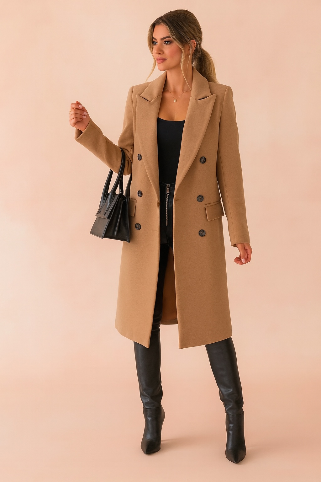 Kendal Double Breasted Tailored Long Coat
