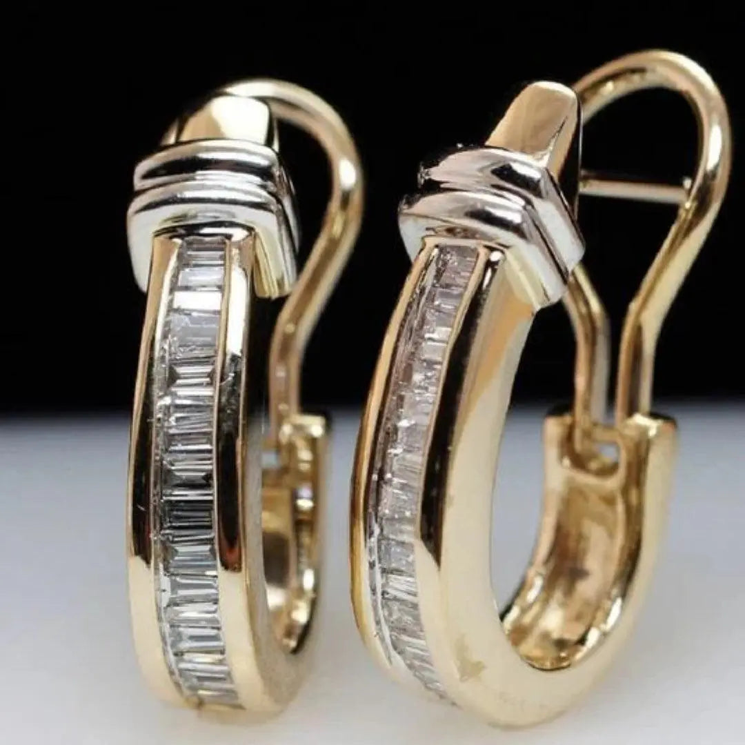 Kestrel Gold Baguette Hoop Earrings - Gold