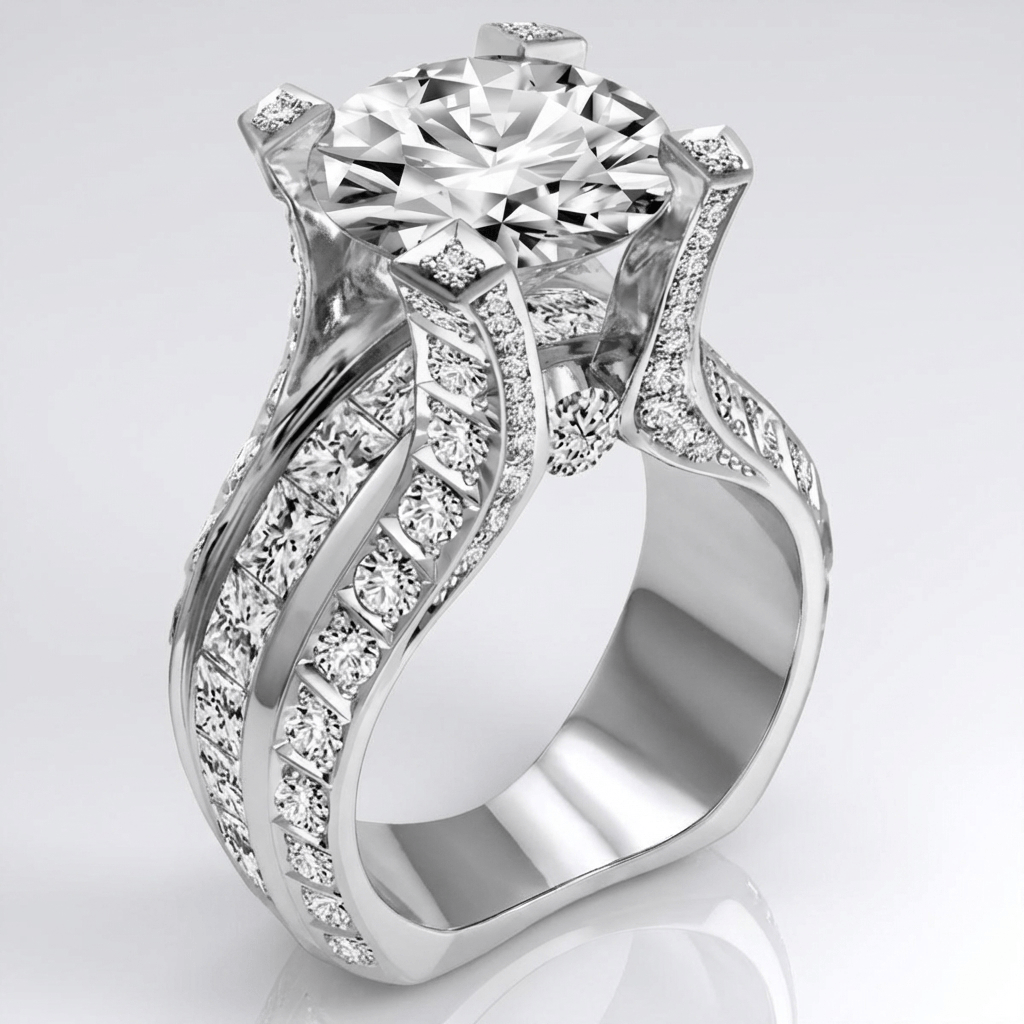 Leighton Round Halo Ring - Silver