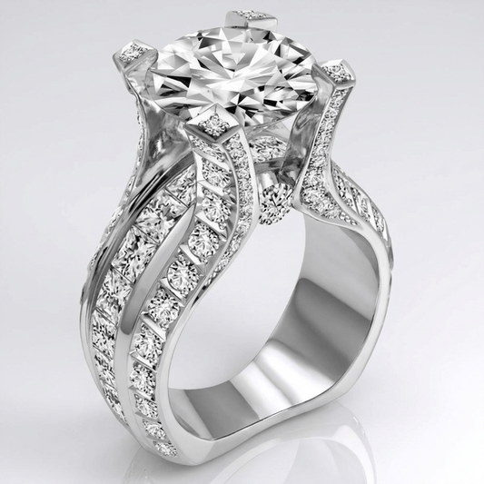 Leighton Round Halo Ring - Silver