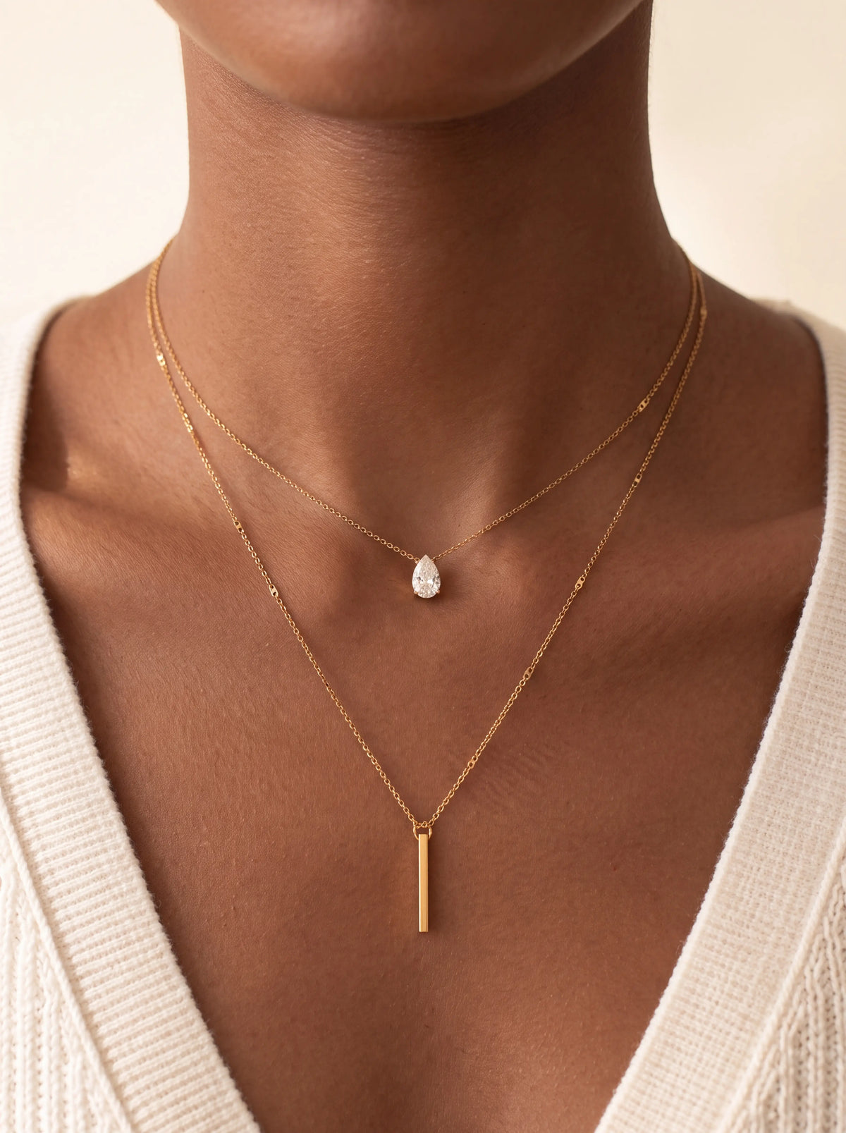 Leontine Layered Bar Necklace - Gold