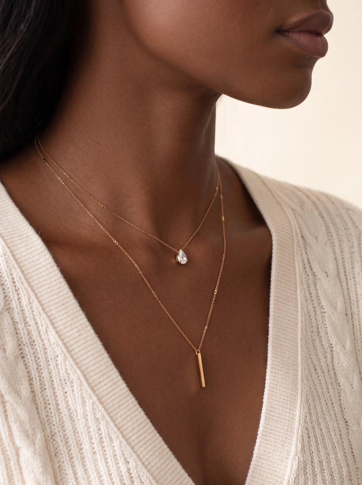 Leontine Layered Bar Necklace - Gold