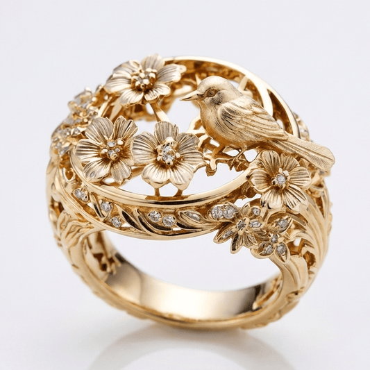 Liesel Gold Bird Garden Ring - Gold