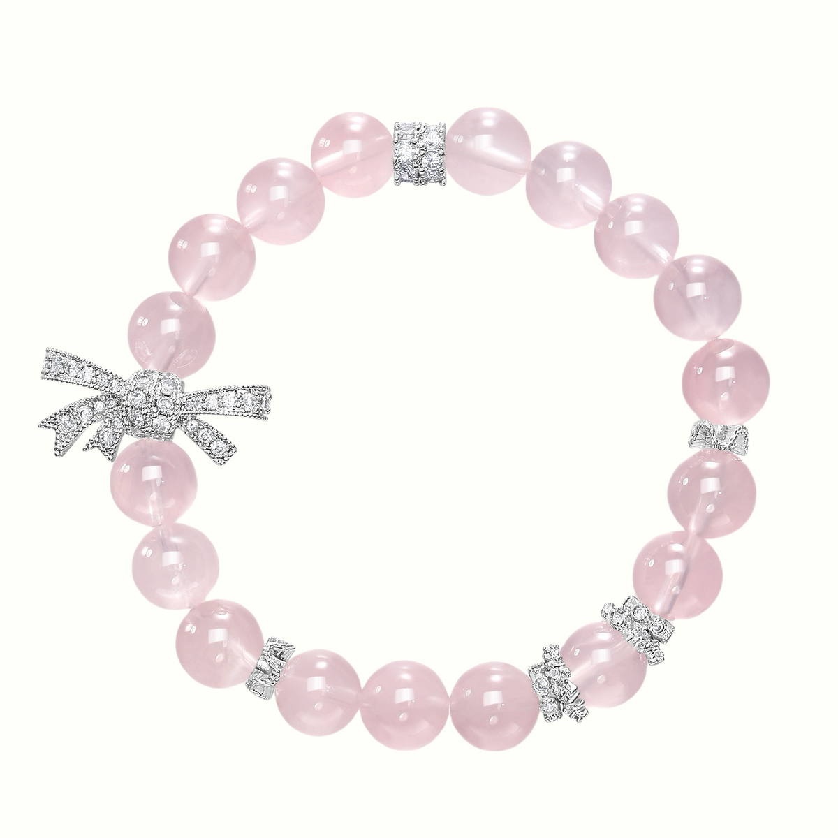 Linnet Pink Bead Bow Bracelet - Pink