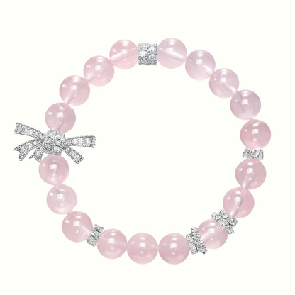 Linnet Pink Bead Bow Bracelet - Pink