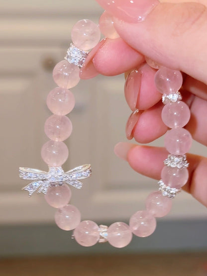 Linnet Pink Bead Bow Bracelet - Pink