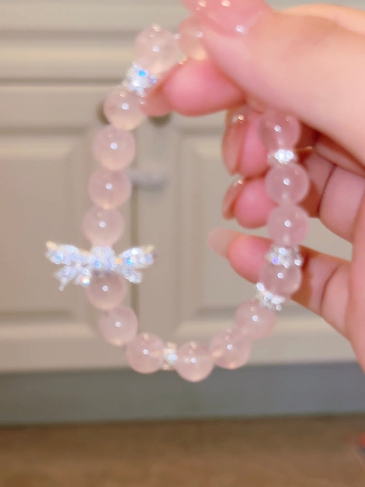 Linnet Pink Bead Bow Bracelet - Pink