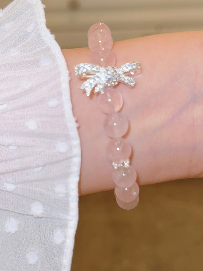 Linnet Pink Bead Bow Bracelet - Pink
