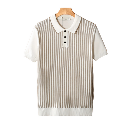 Lucan Striped Polo Shirt - White