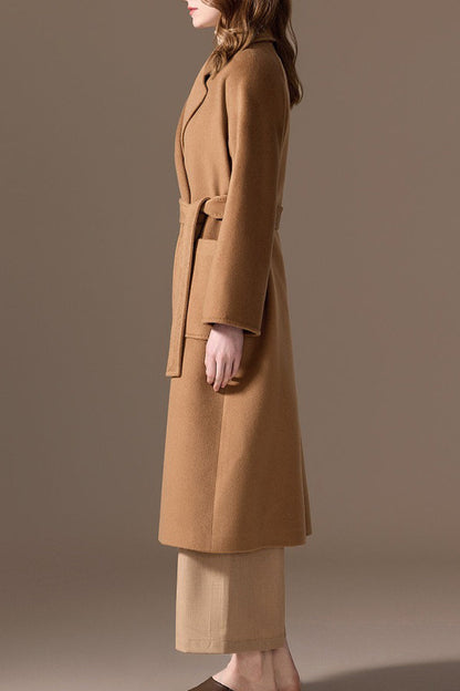 Lucasta Belted Long Wrap Coat - Camel
