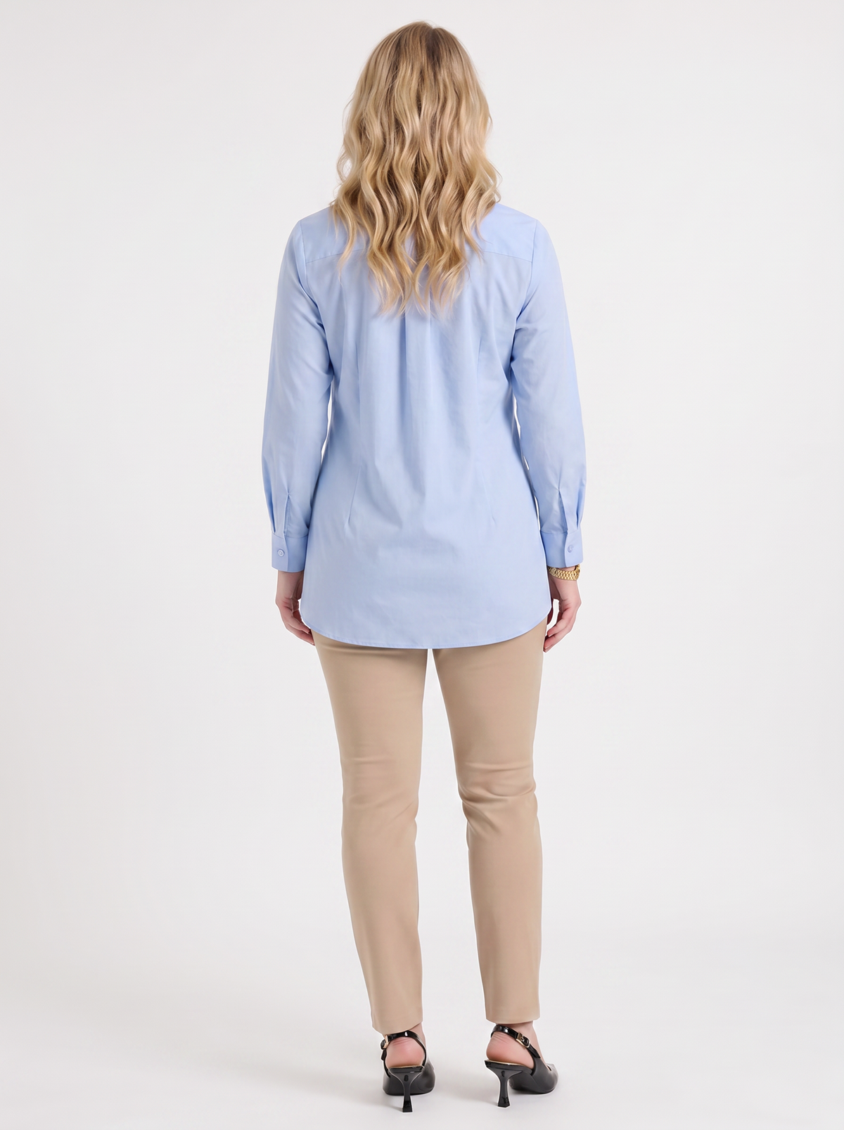 Lydie Tie Front Button Up Blouse - Light Blue