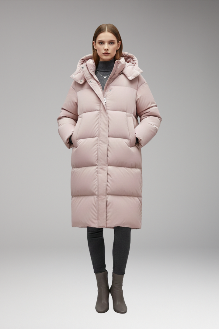Mabel Long Quilted Hooded Puffer Jacket