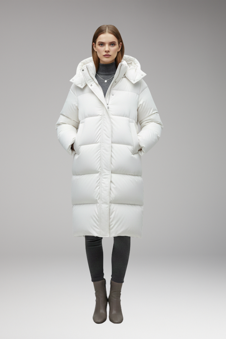 Mabel Long Quilted Hooded Puffer Jacket
