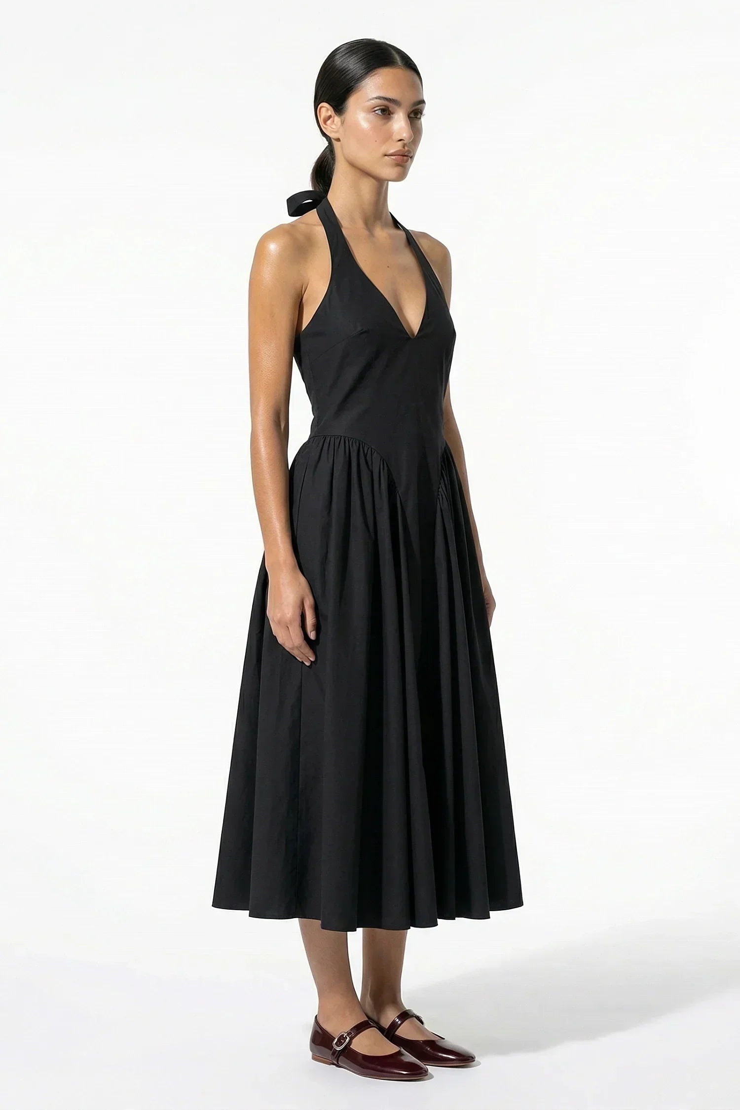 Marguerite Halter Midi Dress