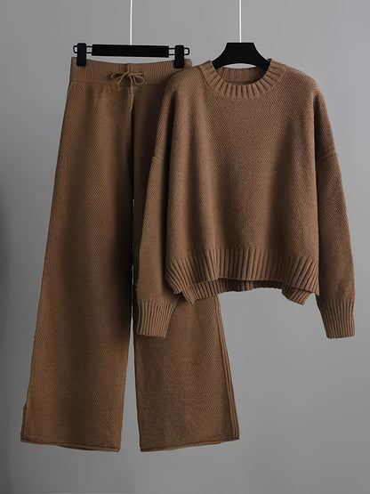 Melisa Knit Top and Wide-Leg Pants Set