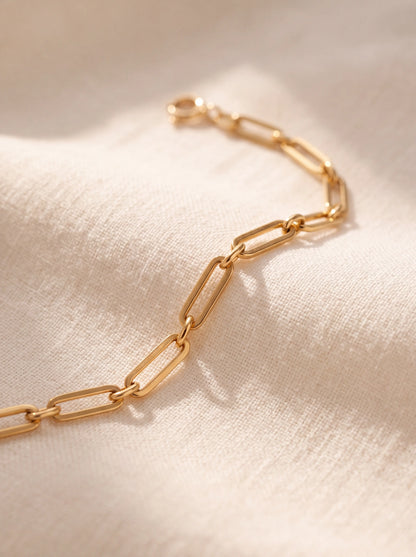 Melisande Paperclip Chain Bracelet - Gold