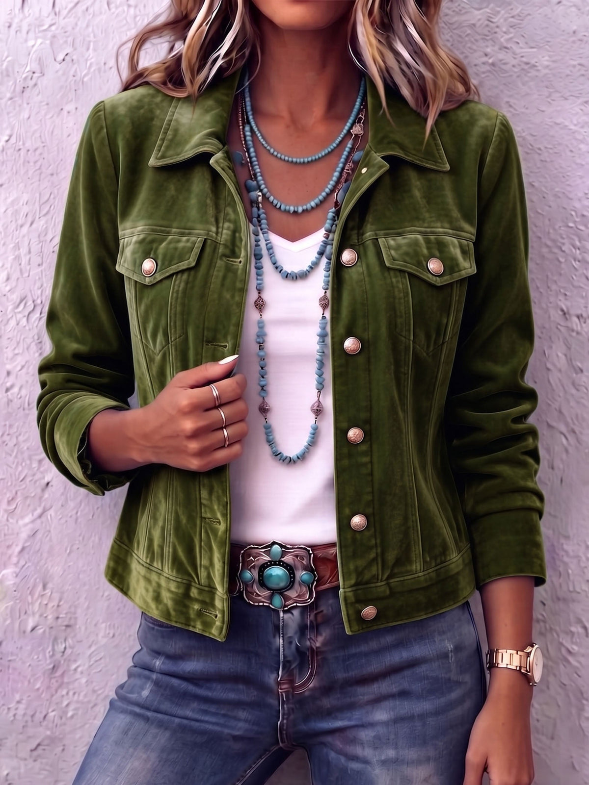 Melora Velvet Jacket - Green