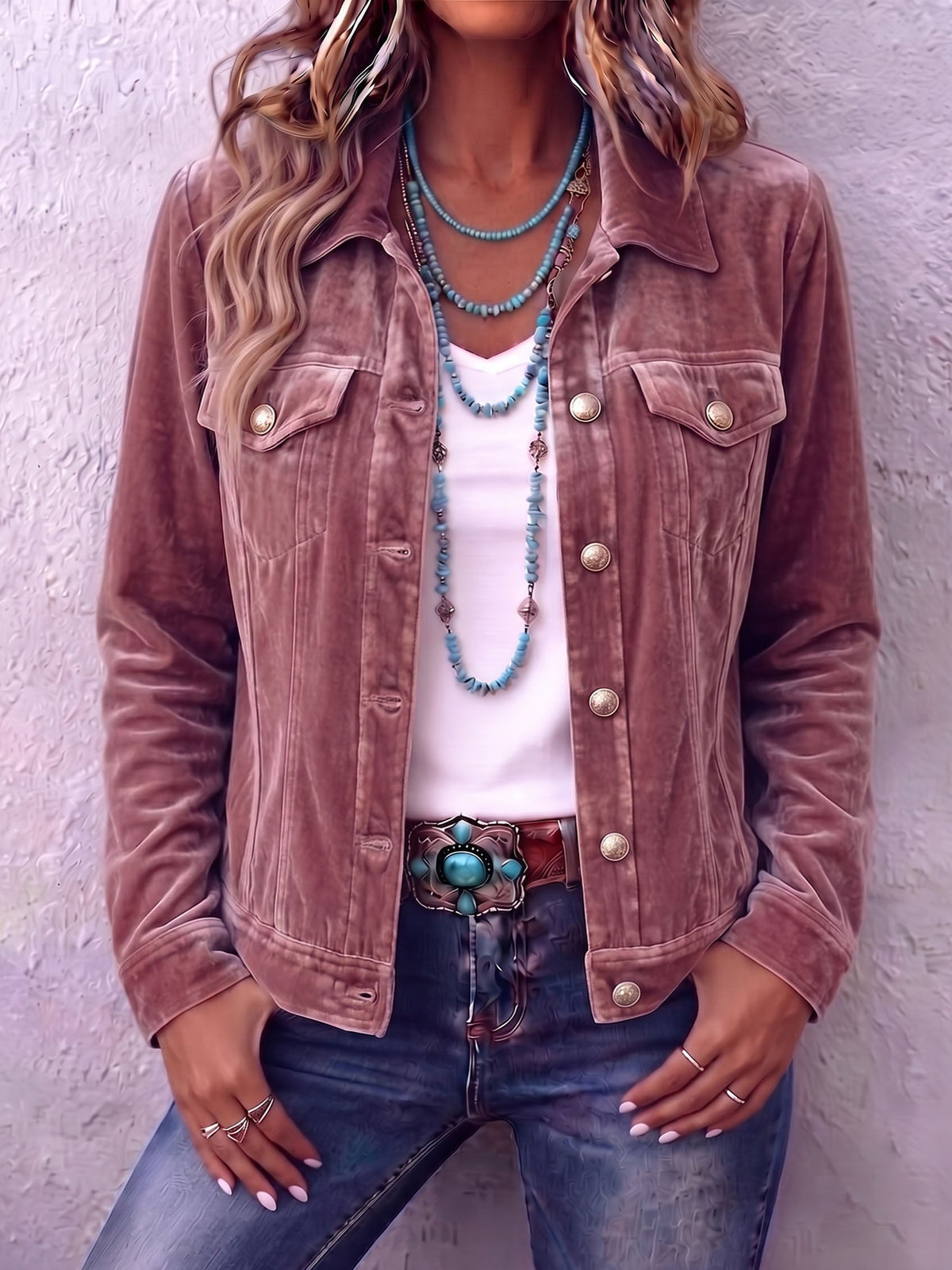 Melora Velvet Jacket - Pink