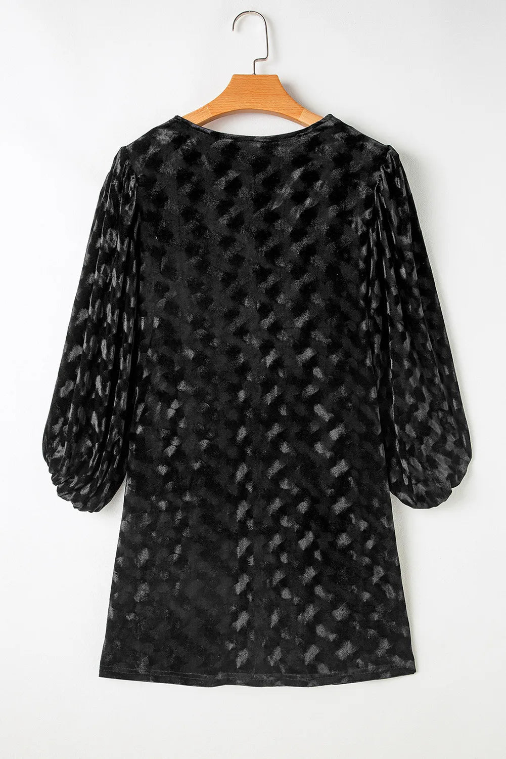 Minna Balloon Sleeve Velvet Mini Dress - Black