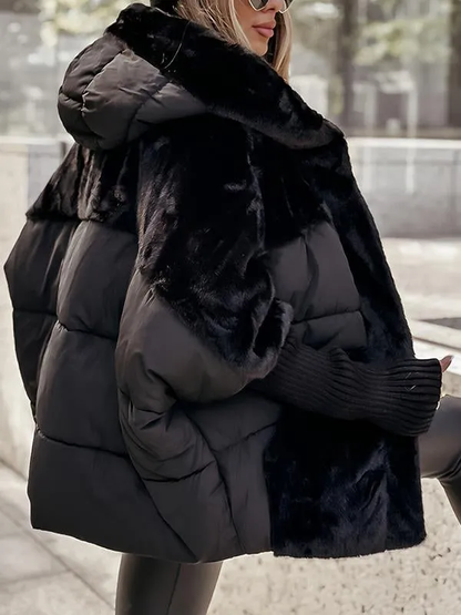 Moira Hooded Puffer Jacket - Black