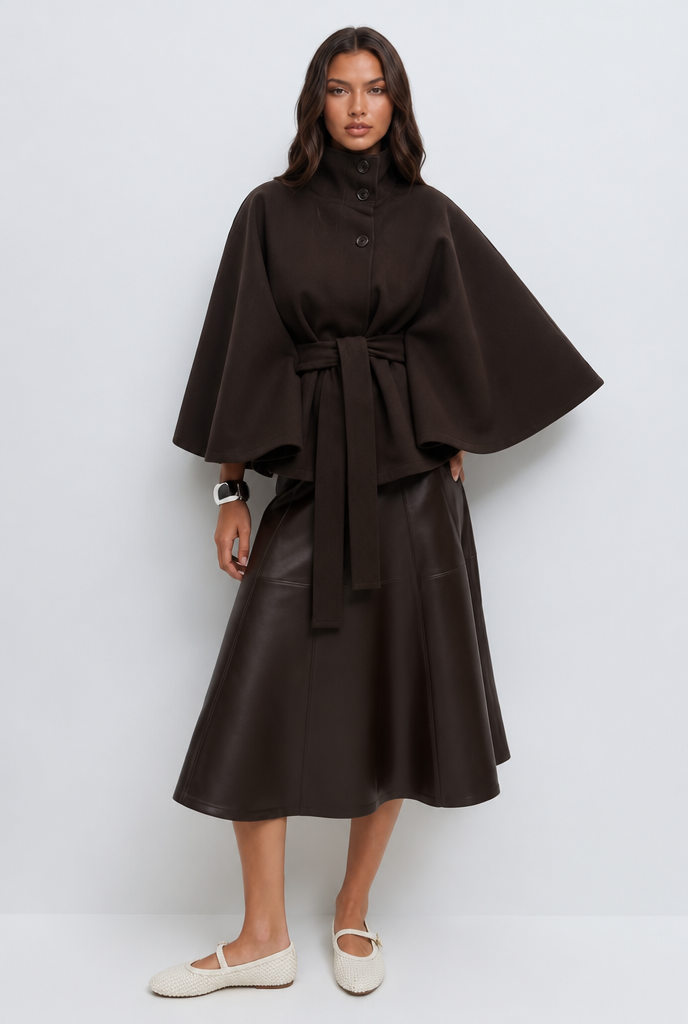 Natalie Belted Tailored Wool Coat