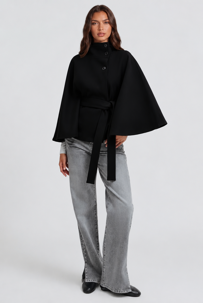 Natalie Belted Tailored Wool Coat