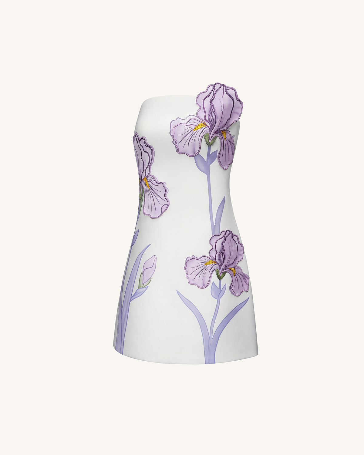 Ninon Strapless Mini Dress - White Floral