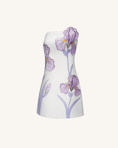 Ninon Strapless Mini Dress - White Floral