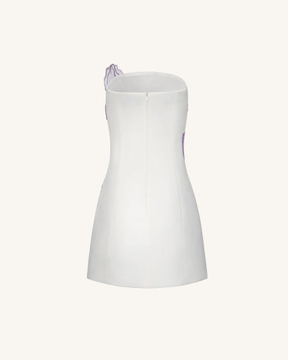 Ninon Strapless Mini Dress - White Floral