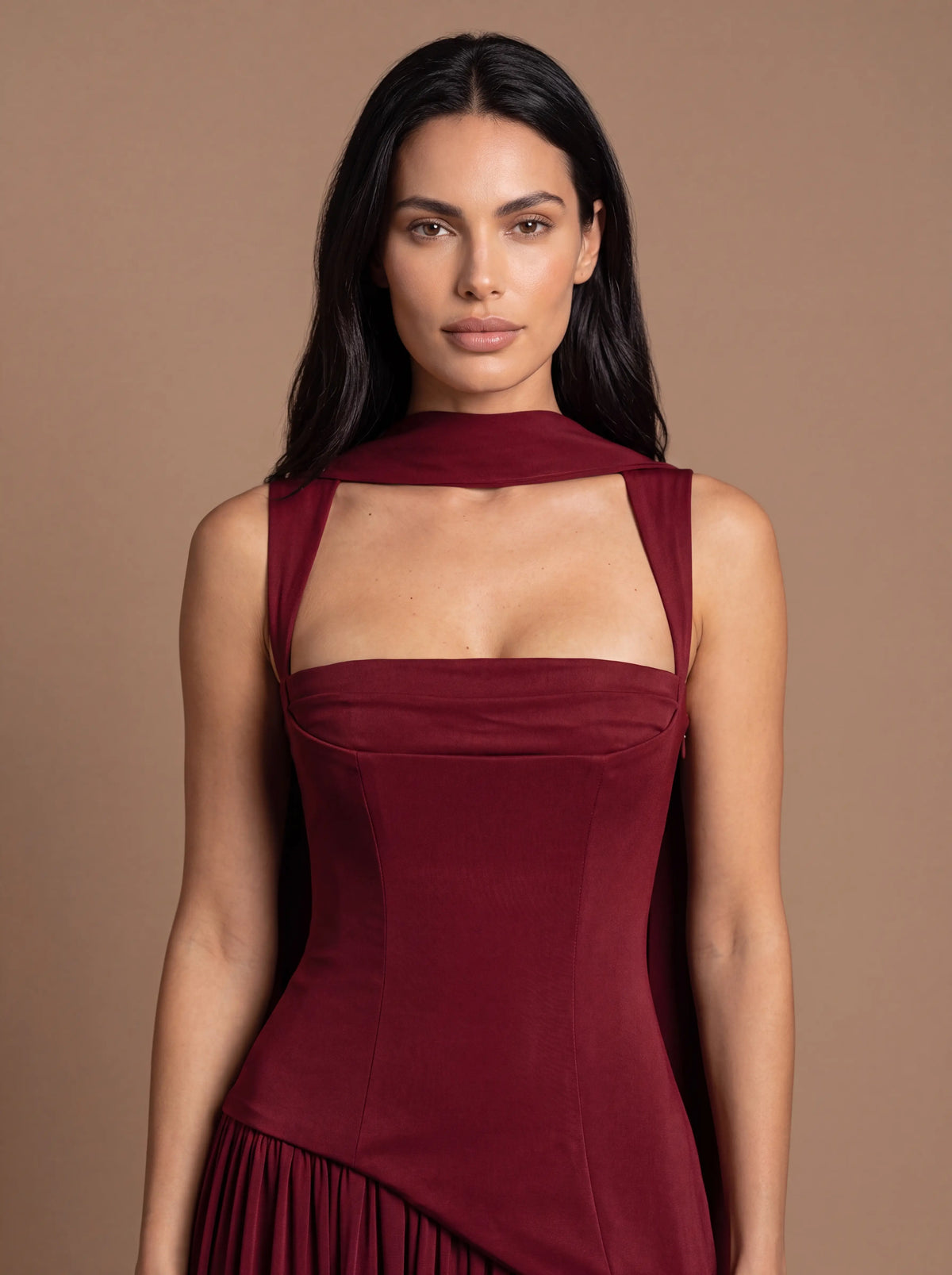 Noelani Cutout Maxi Dress - Cherry Lacquer
