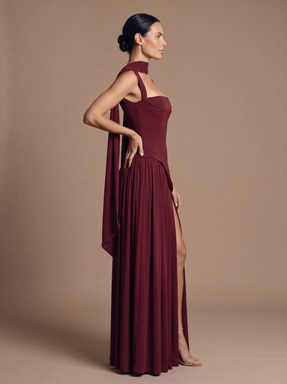 Noelani Cutout Maxi Dress - Cherry Lacquer