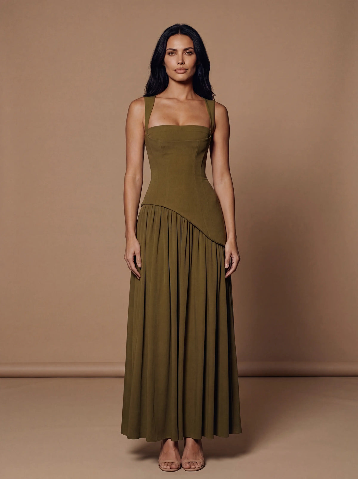 Noelani Cutout Maxi Dress - Deep Olive