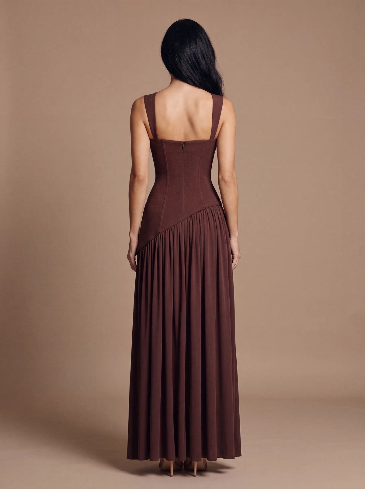 Noelani Cutout Maxi Dress - Plum Brown