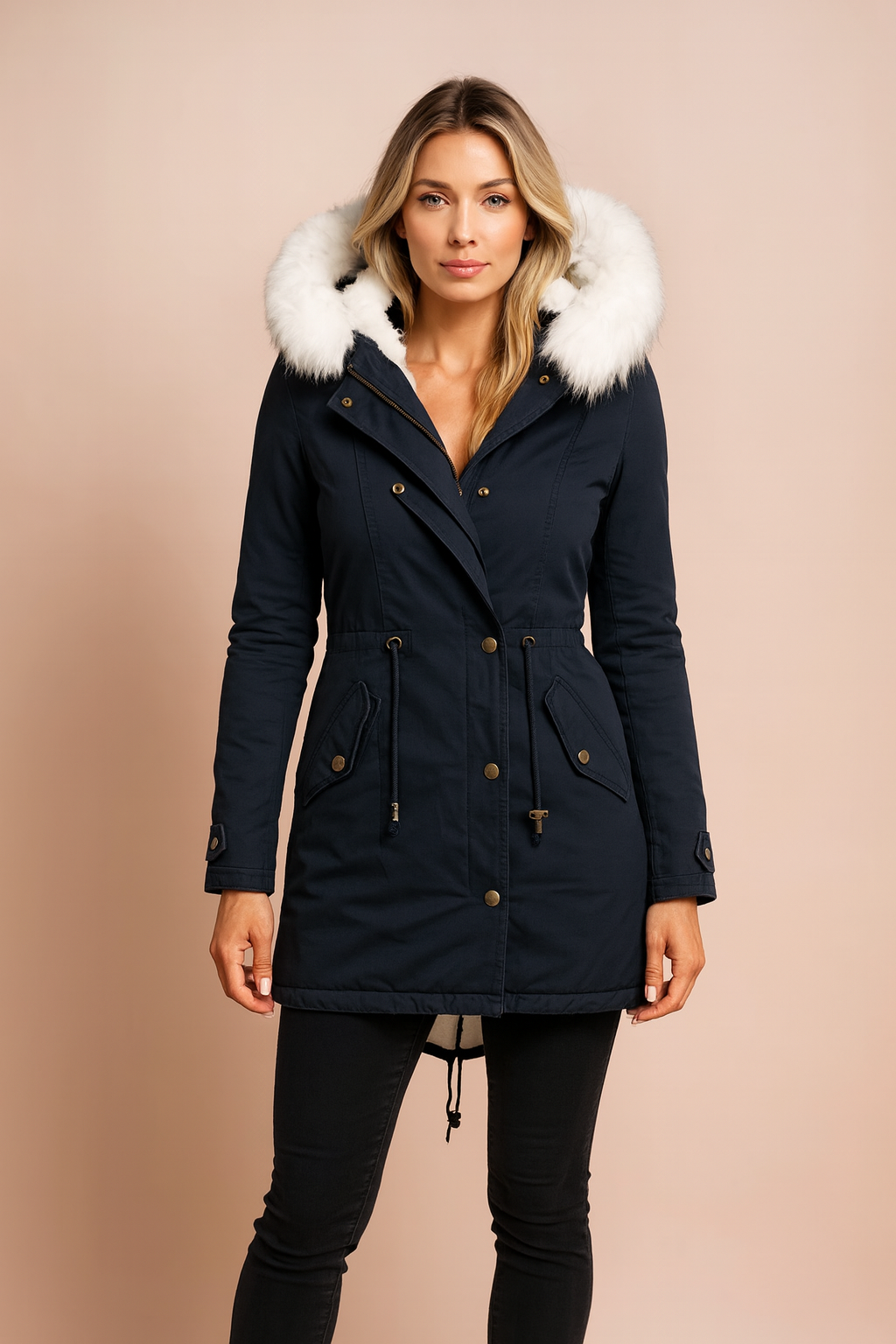 Nordelle Faux Fur Hooded Longline Parka Coat