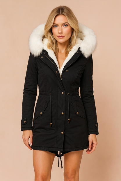 Nordelle Faux Fur Hooded Longline Parka Coat