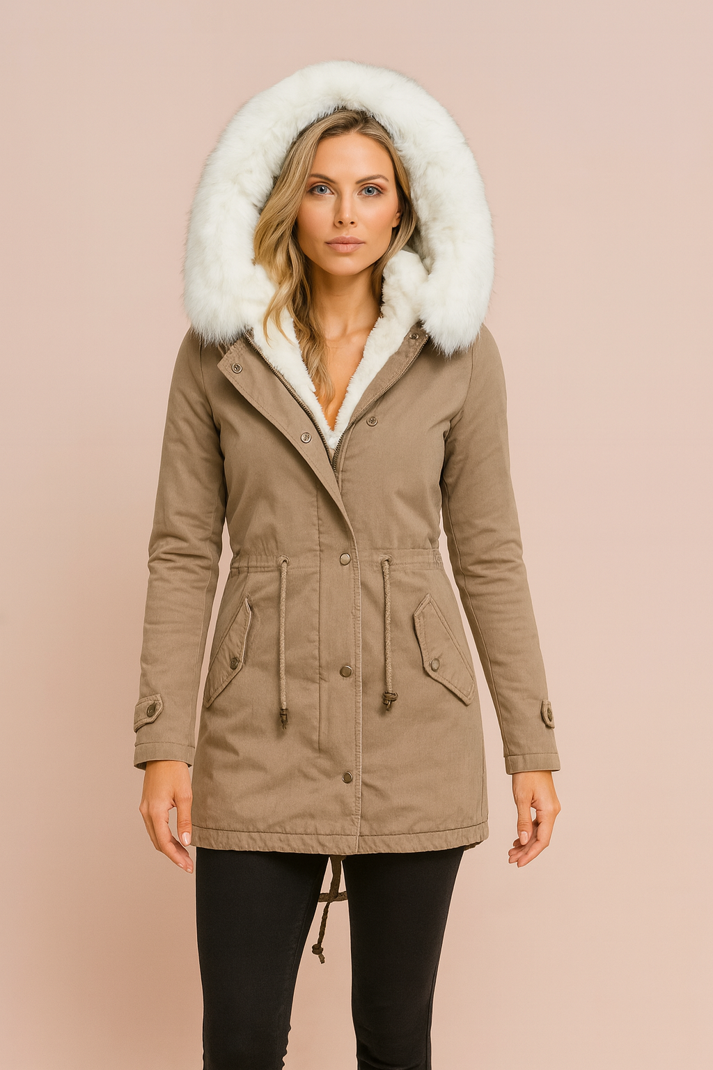 Nordelle Faux Fur Hooded Longline Parka Coat