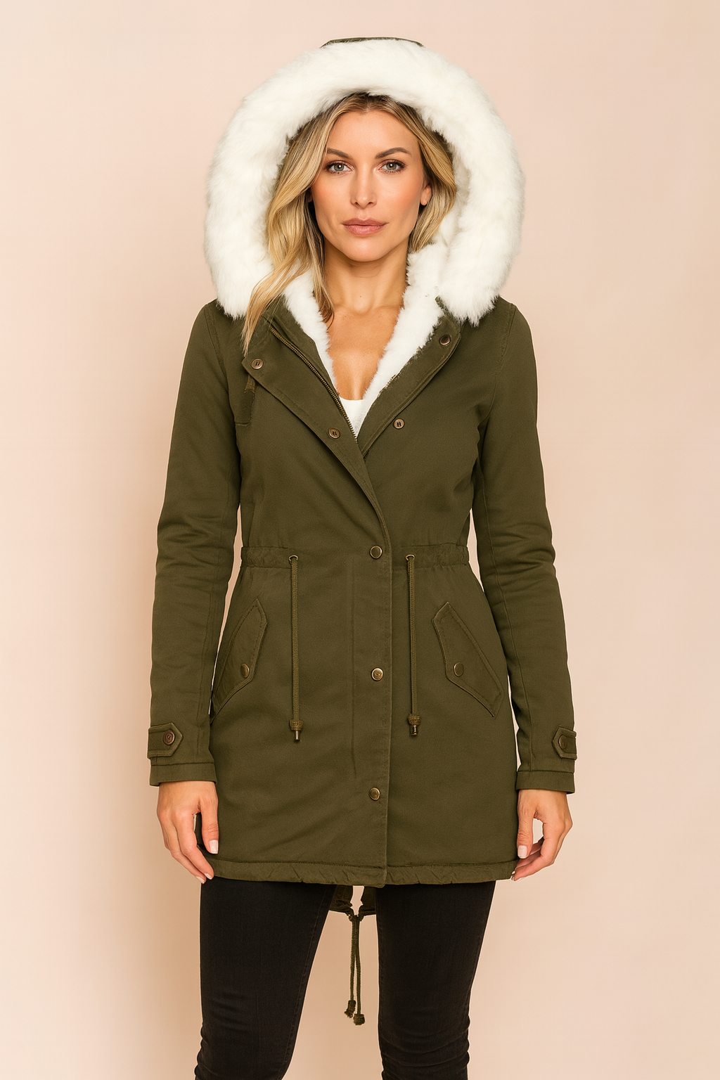Nordelle Faux Fur Hooded Longline Parka Coat