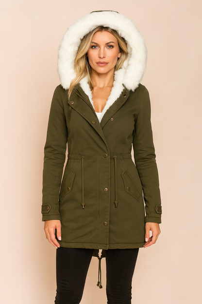 Nordelle Faux Fur Hooded Longline Parka Coat