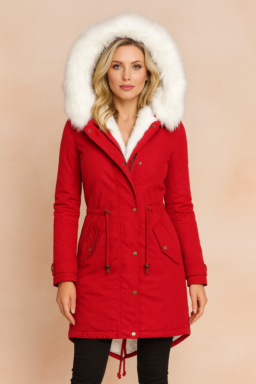 Nordelle Faux Fur Hooded Longline Parka Coat